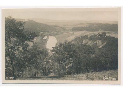 12 - Českobudějovicko, Týn nad Vltavou, celkový pohled, cca 1930