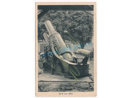 Ze života našeho vojska, 30,5 cm dělo, cca 1934, neprošlé poštou