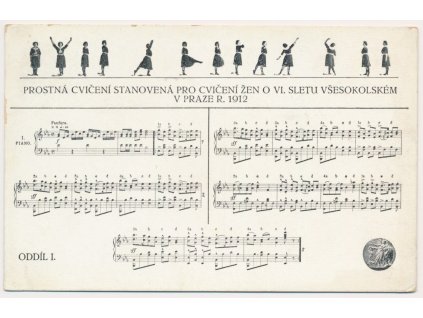 Prostná cvičení pro cvičení žen o VI. sletu všesokolském v Praze, Oddíl I., 1912