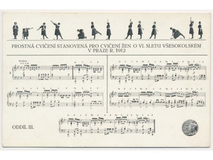 Prostná cvičení pro cvičení žen o VI. sletu všesokolském v Praze, Oddíl III., 1912