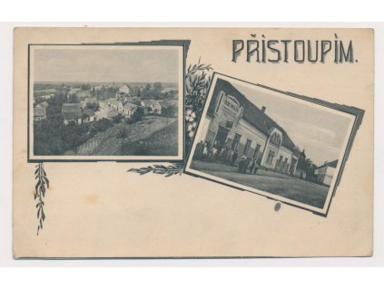 29 - Kolínsko, Přistoupím, oživený 2 záběr dominant, cca 1917