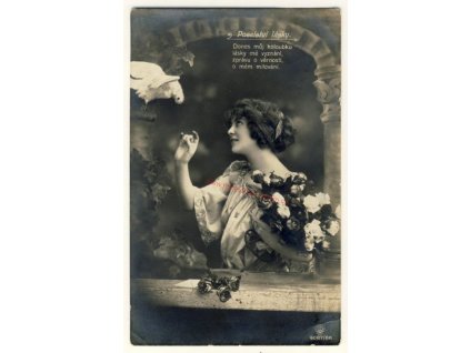 Pohlednice "Poselství lásky", cca 1920