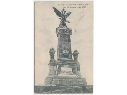 29 - Kolínsko, Křečhoř, pomník na památku bitvy u Kolína, cca 1918