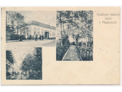 22 - Jičínsko, Mlázovice, 3 - záběr z bývalých Hrádkových slatinných lázní, cca 1918