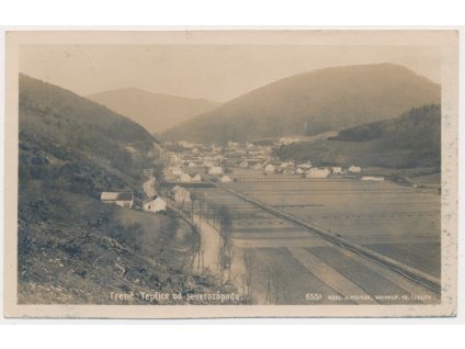 Slovensko, Trenčianské Teplice, Pohled od severozápadu, cca 1925