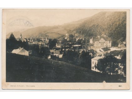 Slovensko, Trenčianské Teplice, Panorama, cca 1925