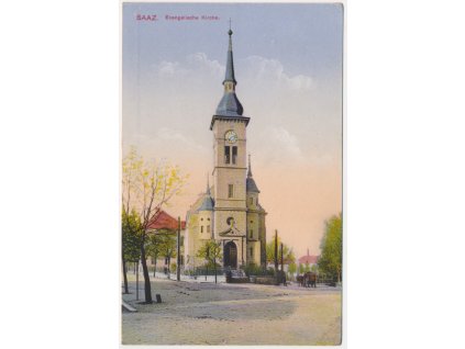 34 - Lounsko, Žatec (Saaz), Evangelický kostel, cca 1906