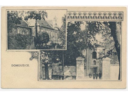 34 - Lounsko, Domoušice, 2 - záběrová koláž oživených partií, cca 1920