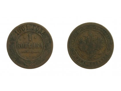Rusko, mince 1 Kopějka, 1901, stav 1/1...viz autentické foto