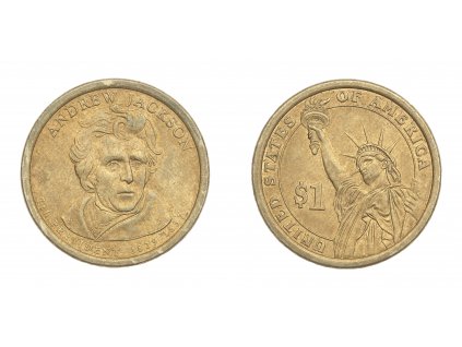 USA, pamětní mince 1 Dolar, 2008 D, Andrew Jackson, stav 1/1...viz autentické foto