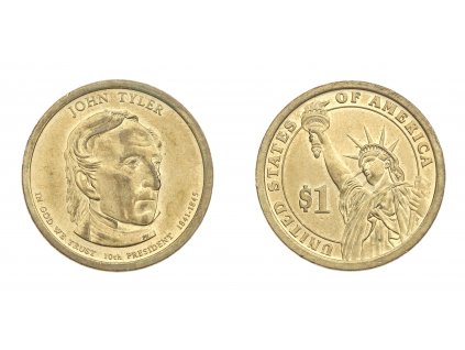 USA, pamětní mince 1 Dolar, 2009 P, John Tyler, stav 1/1...viz autentické foto