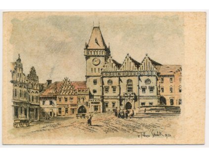 64 - Tábor, oživená partie z náměstí, cca 1920