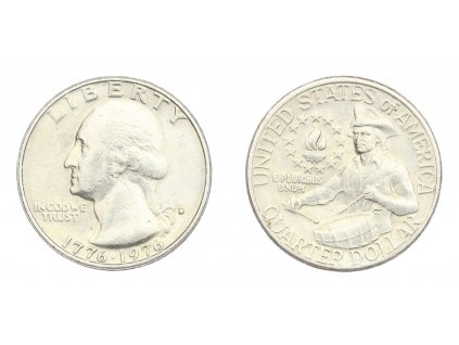 USA, pamětní mince Quarter Dollar, 1976, D, 200th Anniversary - Independence of USA, stav 1/1...viz autentické foto