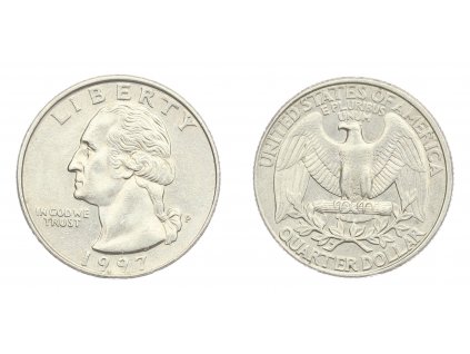 USA, mince Quarter Dollar, 1997, P, stav 1/1...viz autentické foto