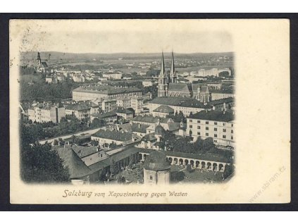 Austria, Salzburg, view from Kapuzinerberg, cca 1908