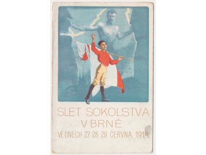 Sokolská pohlednice, Slet sokolstva v Brně ve dnech 27,., 28. a 29. června 1914