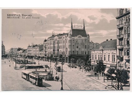 Srbsko, Bělehrad, La place Terazije, cca 1928