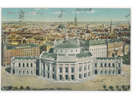 Rakousko, Vídeň, Wien, Panorama vom Rathaus, cca 1913