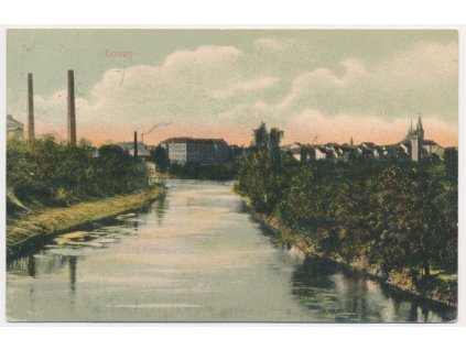 34 - Louny, partie u řeky s pohledem na město, Nakl. J. Truneček, cca 1906