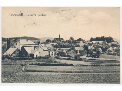 28 - Klatovsko, Dobršín, celkový pohled na obec, cca 1934