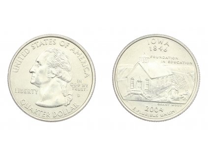 USA, pamětní mince Quarter Dollar, 2004, D, Iowa, stav 1/1...viz autentické foto