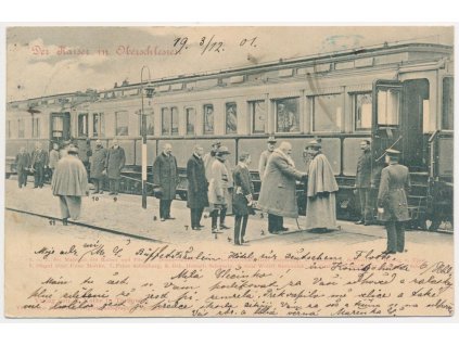 Polsko, Radzionków, Přivítání císaře Viléma II. na nádraží, cca 1901