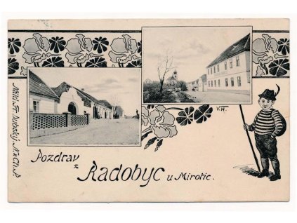 46 - Písecko, Radobytce u Mirotic, 2 záběrová koláž, cca 1908