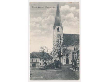 Rakousko, Eberschwang, Kirchenplatz, kostel, cca 1928