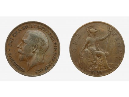 Velká Británie, mince 1 Penny, 1920, stav 1/1...viz autentické foto