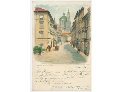 49 - Praha, oživená Karmelitánská ulice, cca 1901
