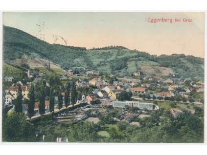 Rakousko, Eggenberg bei Graz, celkový pohled, cca 1909