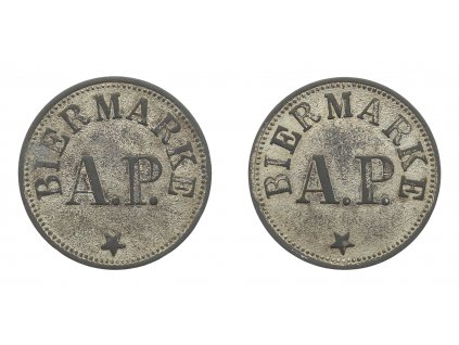 Pivní účelová známka, Biermarke A.P., stav 1/1...viz autentické foto