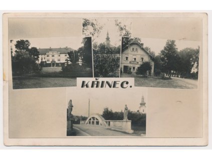 40 - Nymbursko, Křinec, 4 záběr, Zámek, Lékárna..., cca 1930