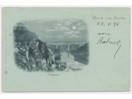 74 - Znojmo, okénková koláž, Thayathal, cca 1898