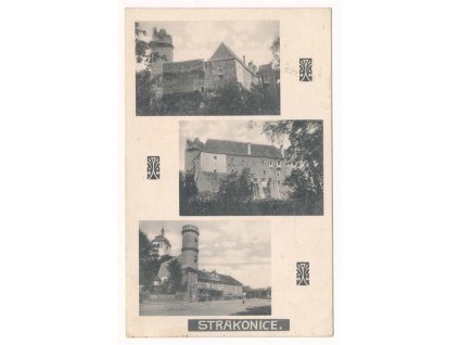 60 - Strakonice, 3 záběr, gotický hrad a barokní zámek, cca 1928