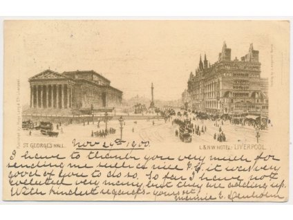 Anglie, Liverpool, St. Georges Hall, L&NW Hotel Liverpool, cca 1900