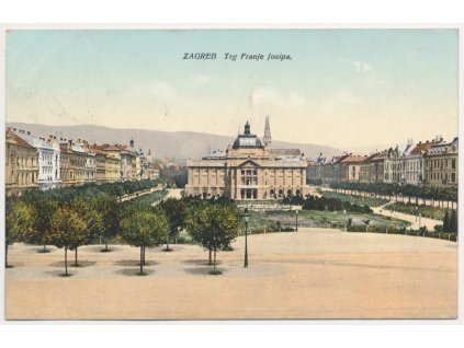 Chorvatsko, Záhřeb (Zagreb), Trg Franje Josipa, cca 1909