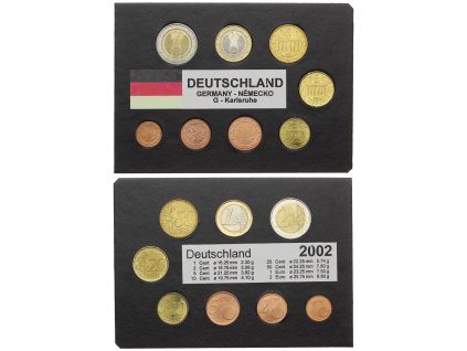 Německo, sada oběžných mincí, 2002, G-Karlsruhe, stav 1/1...viz autentické foto
