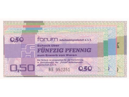 Německo, 0,5 - 500 M, 1979, kompletní sada poukázek FORUM
