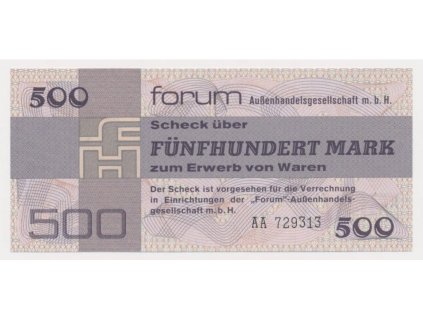 Německo, 500 Marek, 1979, poukázka Forum, obdoba TUZEX, stav UNC