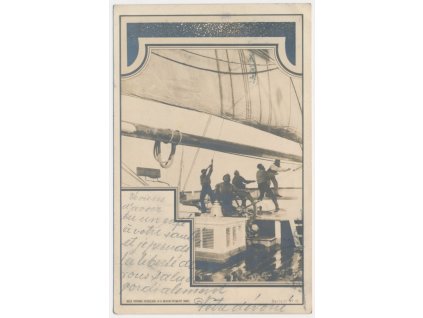 Výjev ze života rakouských námořníků na plachetnici, 1900