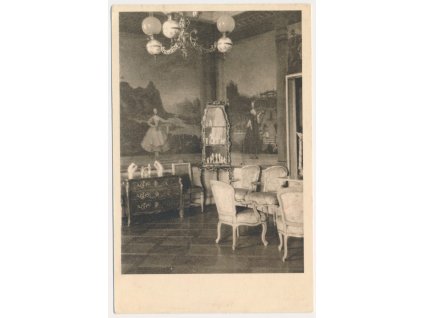 36 - Mladoboleslavsko, Mnichovo Hradiště, interiér zámku, Rokoková síň, cca 1935