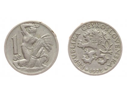 ČSR, mince 1 Kč, 1925, stav +1/1+...viz autentické foto