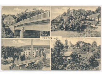 36 - Mladoboleslavsko, Dražice, 4 záběr, Hostinec, zřícenina hradu..., cca 1930