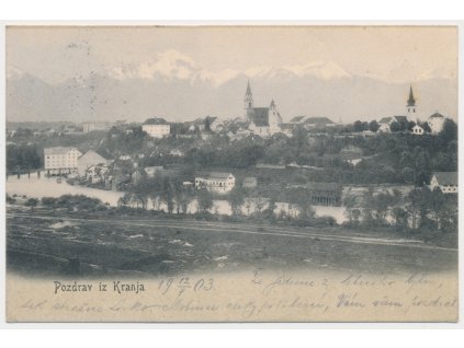 Slovinsko, Kranj, celkový pohled na město, cca 1903