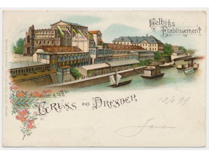 Německo, Dresden, Helbig's Etablissement, cca 1899