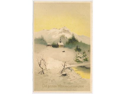 Vánoční přání, Die besten Weihnachtsgrüsse, zasněžená krajina, cca 1924