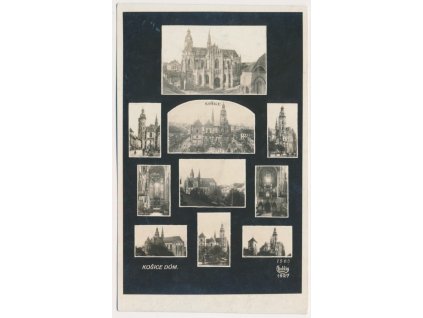 Slovensko, Košice, 10 - ti okénková koláž dominant města, cca 1920