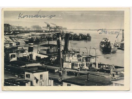 Slovensko, Komárno, část Dunaja s priestavom, cca 1937