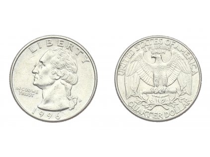USA, mince Quarter Dollar, 1996, P, stav 1/1...viz autentické foto